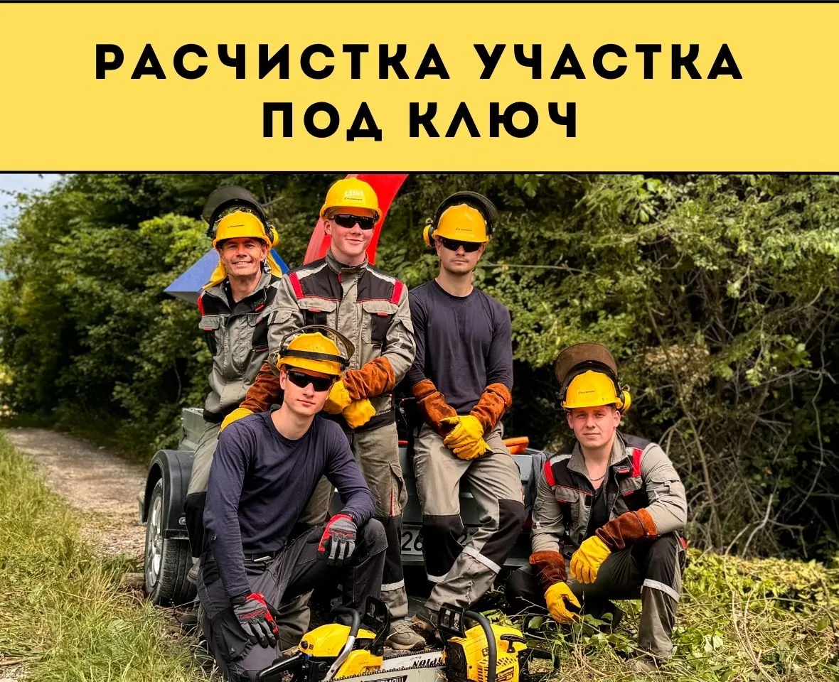 Расчистка участка спил деревьев измельчитель веток