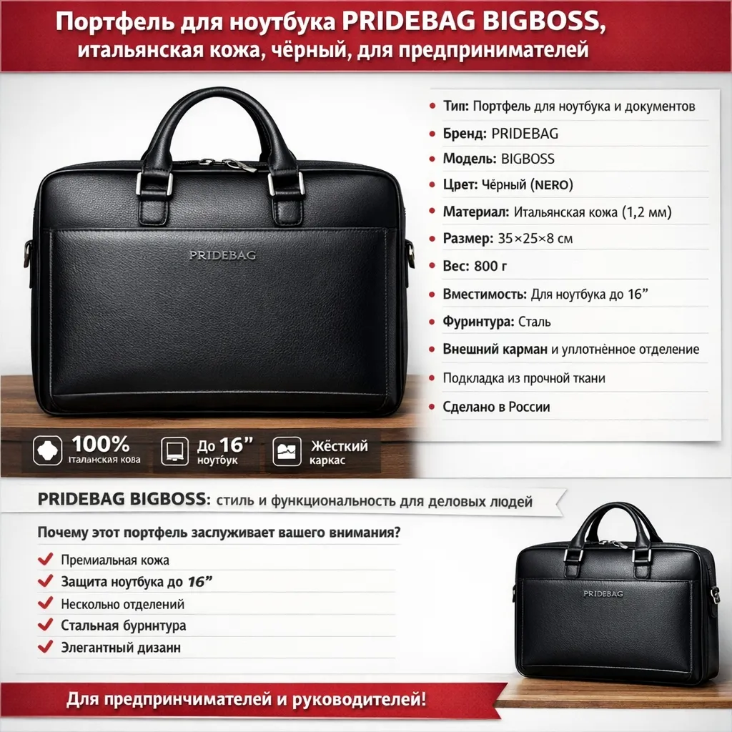 PRIDEBAG BIGBOSS: портфель для тех, кто привык к лучшему